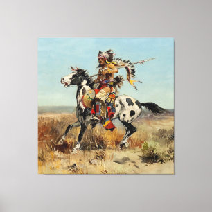 “Dakota Chief” Western Art by Charles M Russell Canvas Print