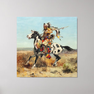 “Dakota Chief” Western Art by Charles M Russell Canvas Print