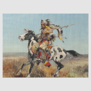 “Dakota Chief” Western Art by Charles M Russell Tissue Paper