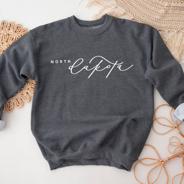 Dakota du Nord Script State Sweatshirt (Créateur téléchargé)