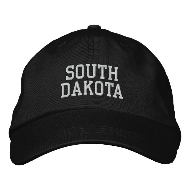 Dakota du Sud brodé Casquette ajustable noir (Devant)