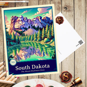Dakota du sud Carte postale ombragée style Anime