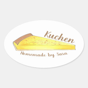 Dakota Kuchen German Dessert Cake Slice Baked By Oval Sticker