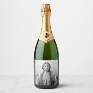 Dakota Leader Sitting Bull Native American Indian Sparkling Wine Label