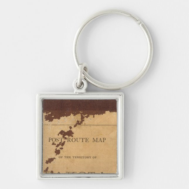 Dakota Territory post route map Keychain (Front)