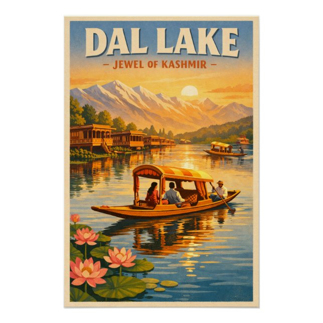 Dal Lake, Srinagar, India, in a classic Poster (Front)
