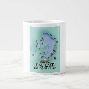Dal Lake,Srinagar,India travel poster Map Large Coffee Mug