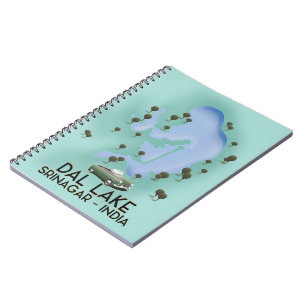Dal Lake,Srinagar,India travel poster Map Notebook