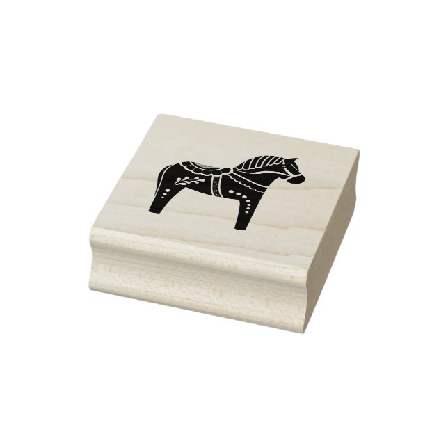 Dala folk horse, black folk horse silhouette rubber stamp (Stamp)