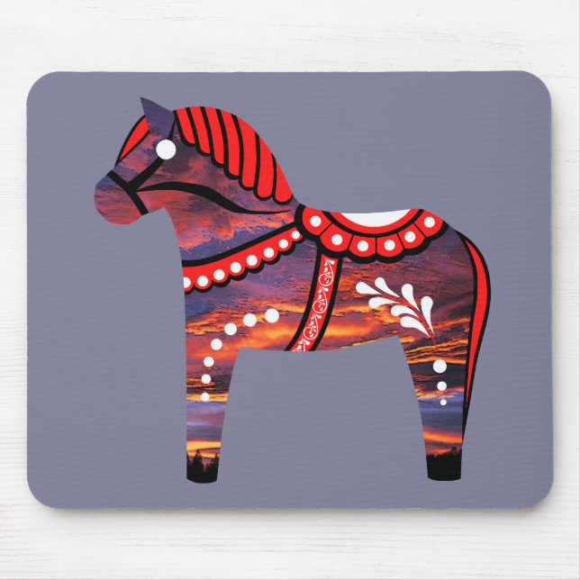 Dala folk horse png- change horse colour/image mouse pad (Front)