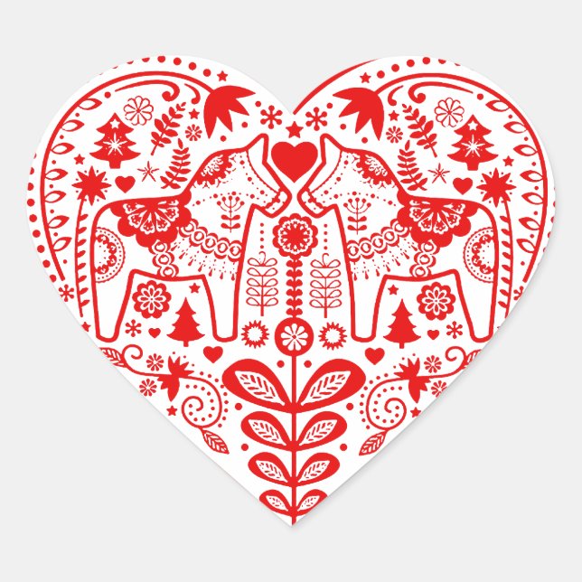 Dala Heart Heart Sticker (Front)