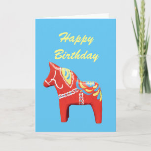 Dala Horse Birthday Card