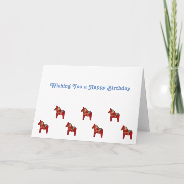 Dala Horse Birthday Card (Front)