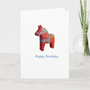 Dala Horse Birthday Card