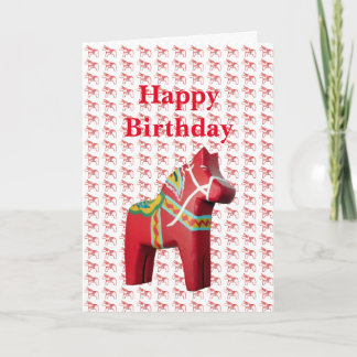 Dala Horse Birthday Card