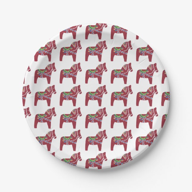 Dala Horse by Julia Persson-Morrill Plate (Front)