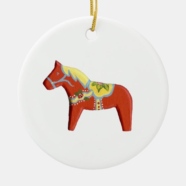 Dala Horse Christmas Ornament (Front)