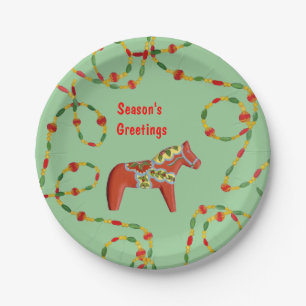 Dala Horse Christmas Plate