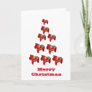 Dala Horse Christmas Tree Card