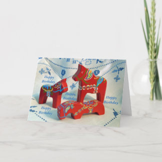 Dala Horse Collection Birthday Card