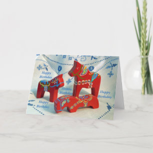 Dala Horse Collection Carte Anniversaire