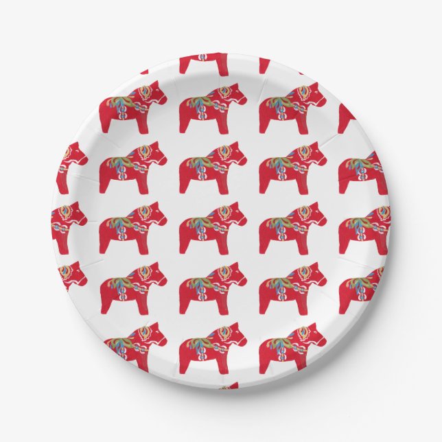 Dala Horse Dinner Plate (Front)