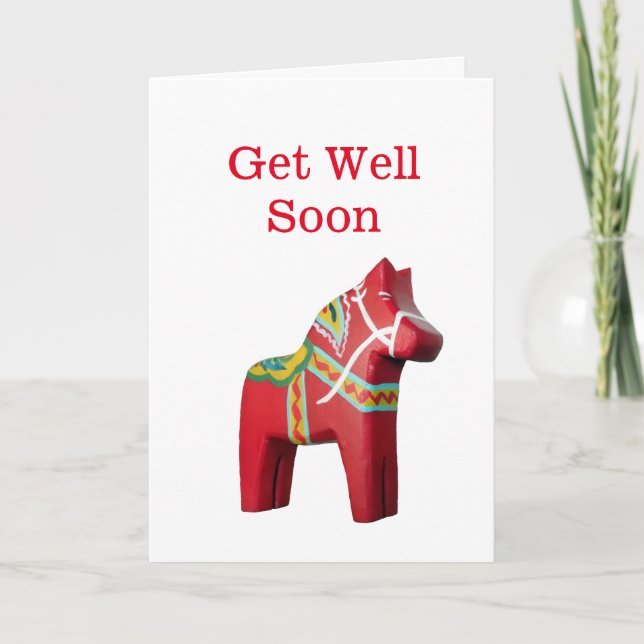 Dala Horse Get Well Card (Front)