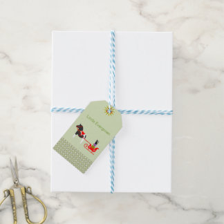 Dala Horse in Green and Red Winter Gift Tags
