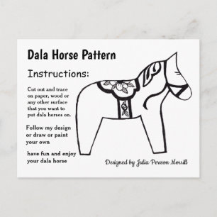 Dala Horse Pattern to Share Holiday Postcard