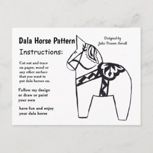 Dala Horse Pattern to Share Holiday Postcard