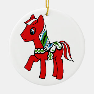Dala Horse Pony Ceramic Ornament