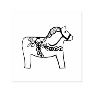 Dala Horse Self Inking Rubber Stamp