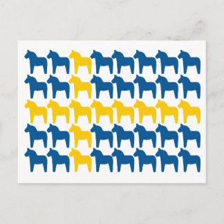 Dala Horse Sweden Flag Postcard