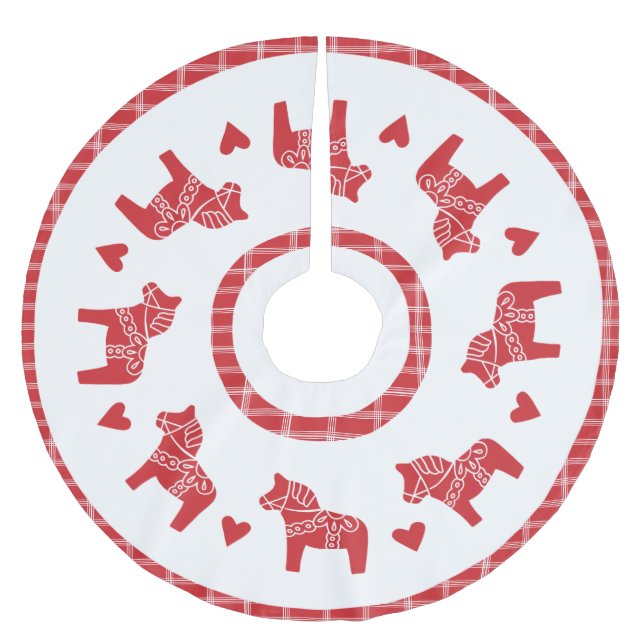 Dala Horse Swedish Folk Art Tree Skirt (Front)