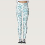 Dala Horse Swedish Teal and White Pattern Leggings<br><div class="desc">Dala or Dalecarlian Horse pattern in teal green and white. Swedish folk style design.</div>