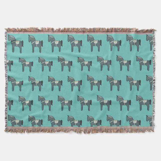 Dala horse throw blanket (Front)