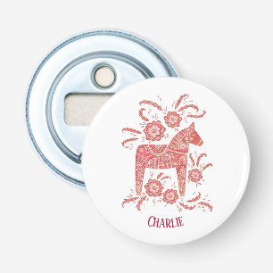 Dala Horse Traditional Folk Art Custom Name Bottle Opener