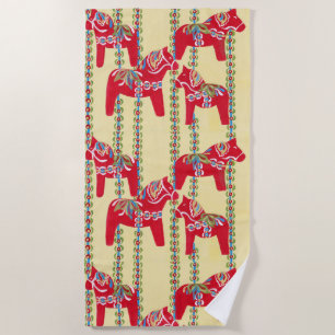 Dala Horses Beach Towel