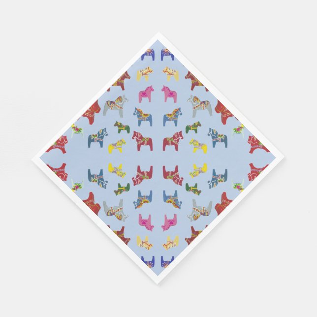 dala horses napkin (Corner)