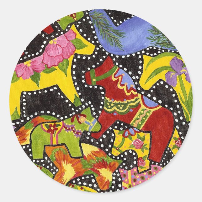 Dala Horses Sticker (Front)