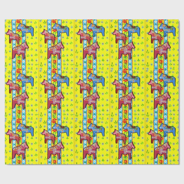Dala Horses Wrapping Paper (Flat)