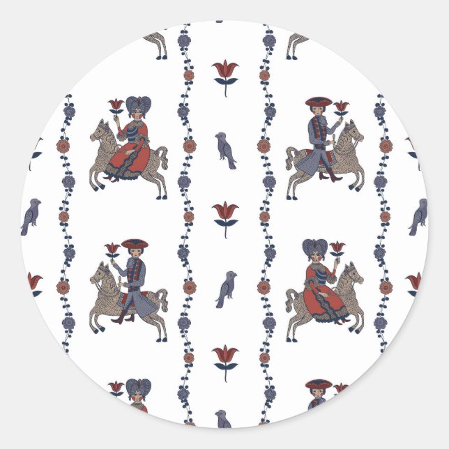 Dala W - Round Stickers for Stationery (Front)