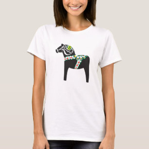 Dalahäst Dala horse in black T-Shirt