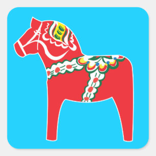 Dalahäst Dala horse Square Sticker