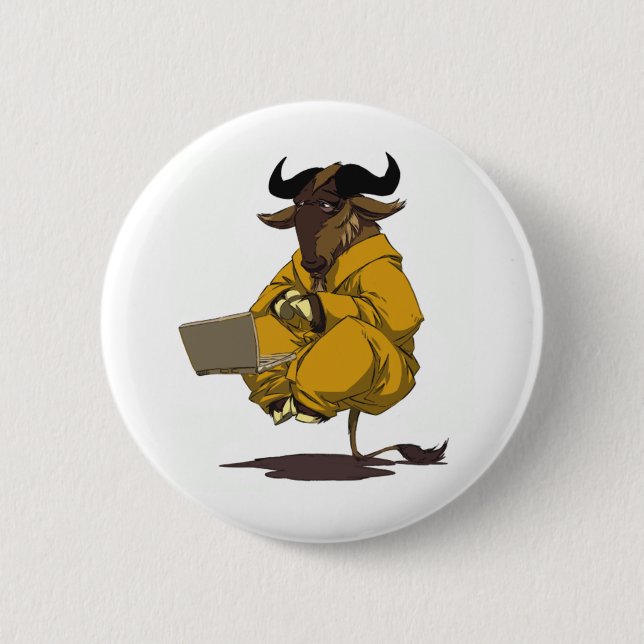 Dalai Gnu 2 Inch Round Button (Front)