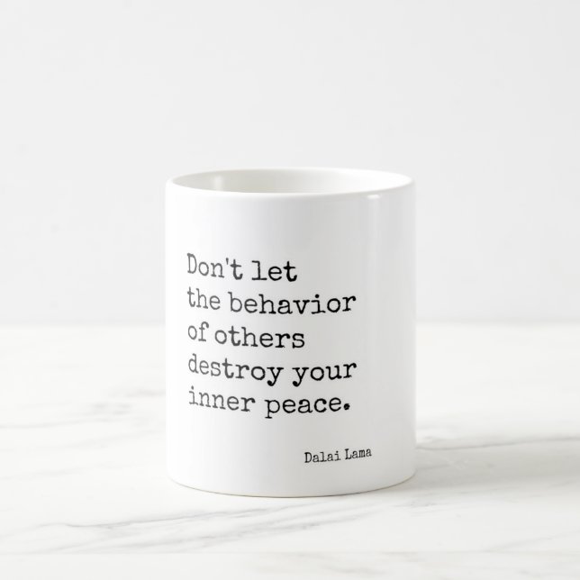 Dalai Lama Inner Peace Quote Coffee Mug (Center)