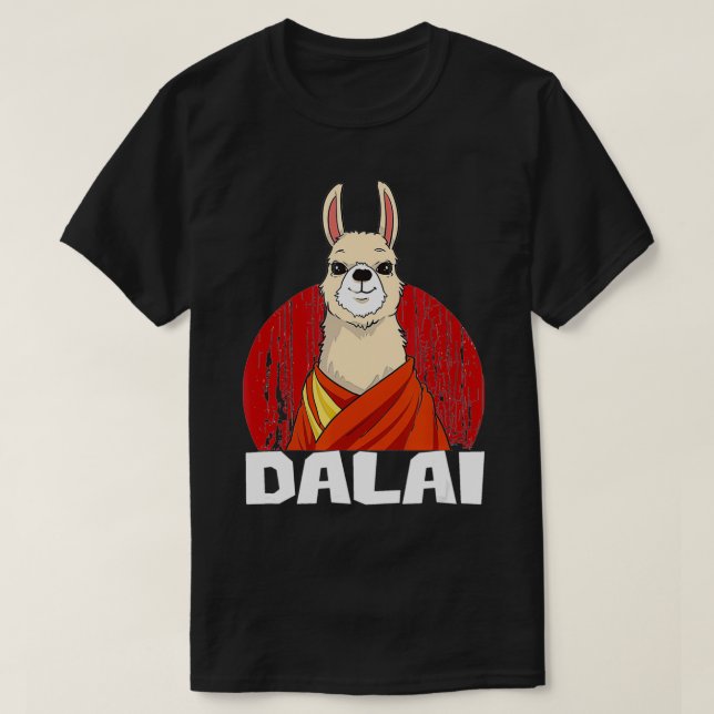 Dalai Lama Llama T-Shirt (Design Front)