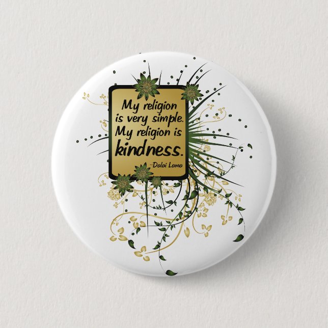 Dalai Lama Religion Quote 2 Inch Round Button (Front)
