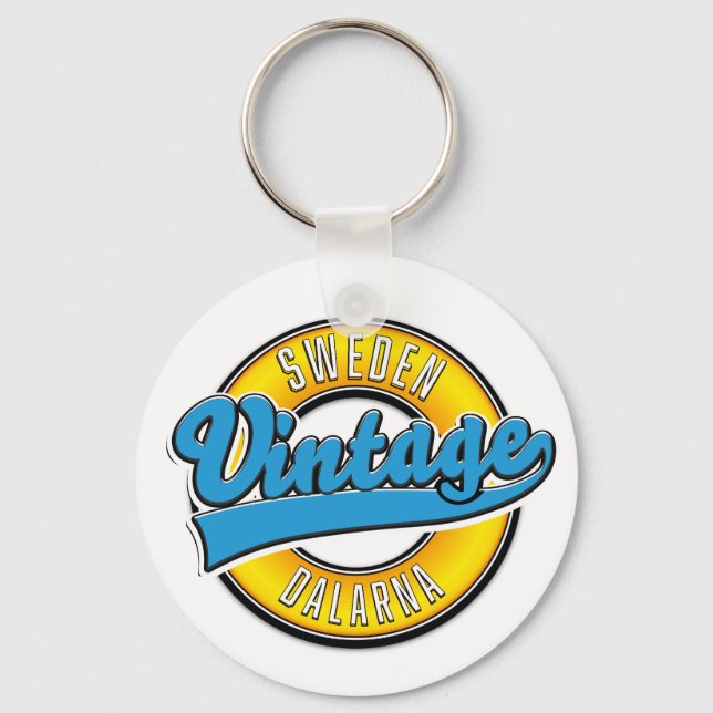 Dalarna Sweden vintage Keychain (Front)