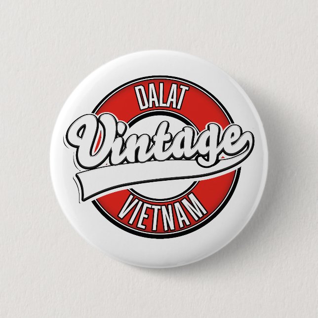 Dalat vietnam retro logo 2 inch round button (Front)